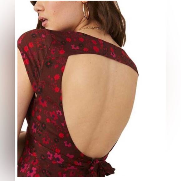 NWT! Free People It Takes Two Wrap Dress in Plum Combo Size Medium - Picture 7 of 10